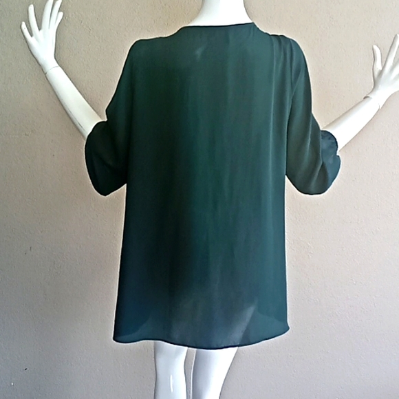 City chic green blouse with zipper size S/16 - Picture 6 of 7